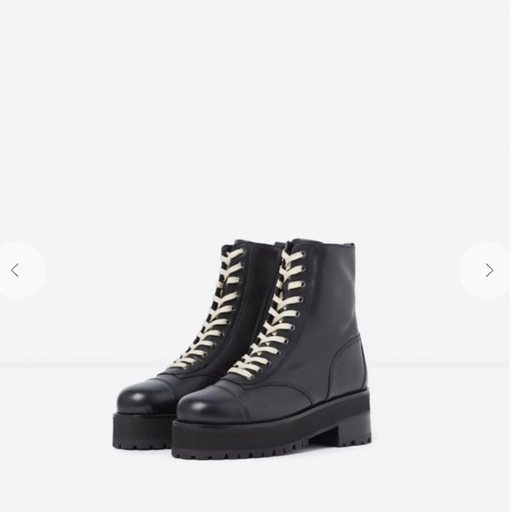 The Kooples NWOT Size 37 (US 7) black leather platform ankle boots - Picture 3 of 7